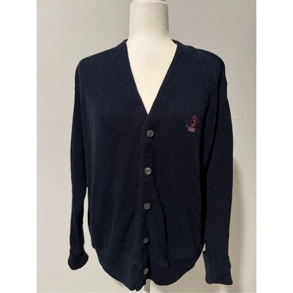 Izod Locast vintage blue sweater cardigan L - Picture 1 of 7
